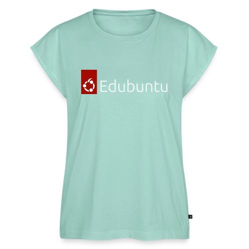 Edubuntu Logo 2023 - White - Women's Premium Roll Up Sleeve T-Shirt
