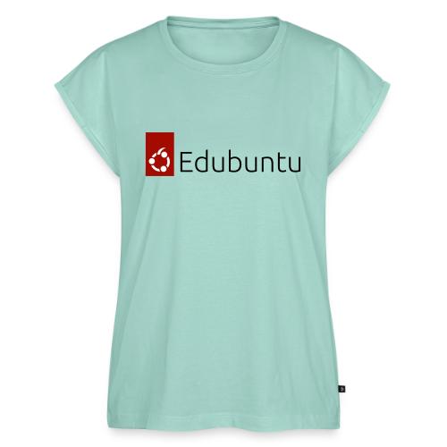 Edubuntu Logo 2023 - Black - Women's Premium Roll Up Sleeve T-Shirt
