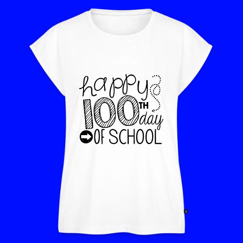 Happy 100th Day of School Arrows Teacher T-shirt - Women's Premium Roll Up Sleeve T-Shirt