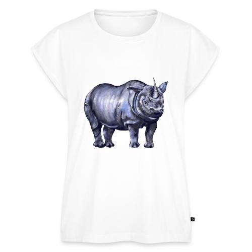 One horned rhino - Women's Premium Roll Up Sleeve T-Shirt