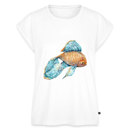 Blue Goldfish - Women's Premium Roll Up Sleeve T-Shirt