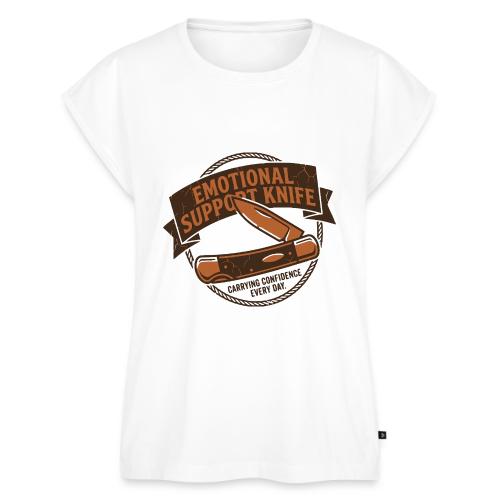 Emotional Support Knife - Funny EDC Pocket Knife - Women's Premium Roll Up Sleeve T-Shirt