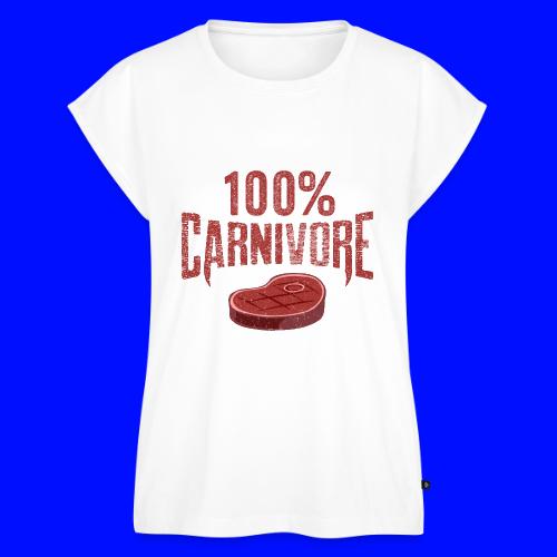 100% Carnivore - Women's Premium Roll Up Sleeve T-Shirt