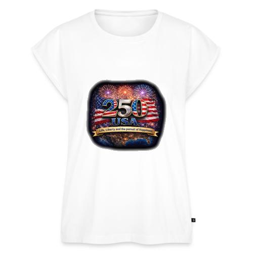 USA 250th Celebration - Women's Premium Roll Up Sleeve T-Shirt