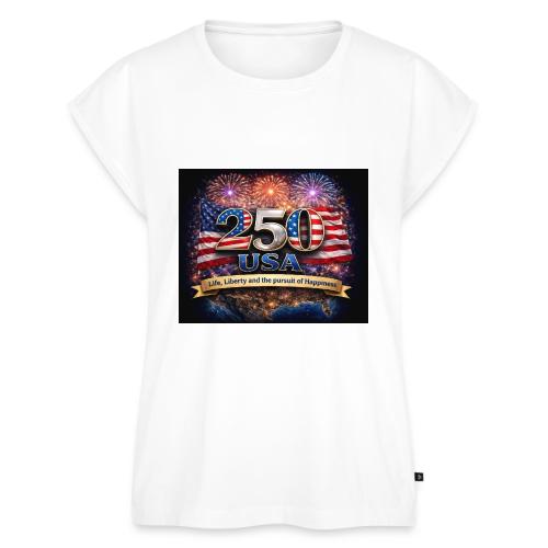 USA 250th Celebration - Women's Premium Roll Up Sleeve T-Shirt