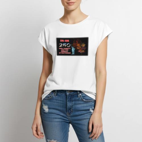 1776 - 2026 - 250 Years USA | Fireworks - Women's Premium Roll Up Sleeve T-Shirt