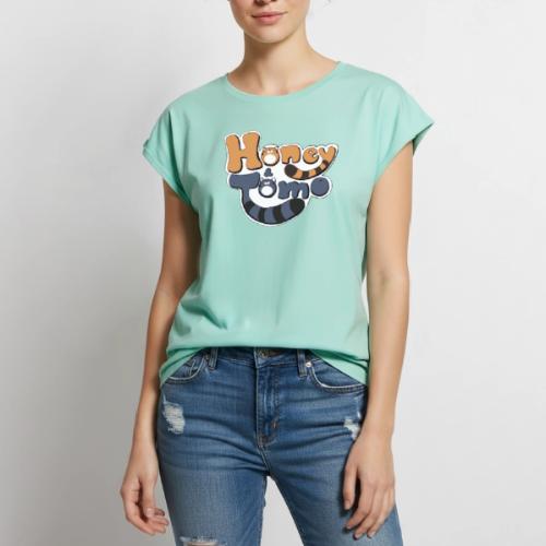 Honey and Tomo Logo - Women's Premium Roll Up Sleeve T-Shirt