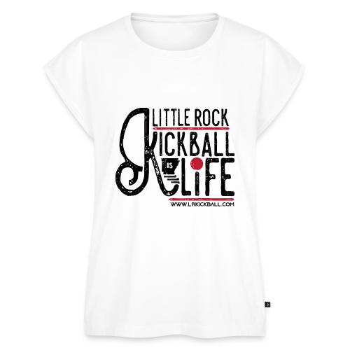 LR KICKBALL IS LIFE - Women's Premium Roll Up Sleeve T-Shirt
