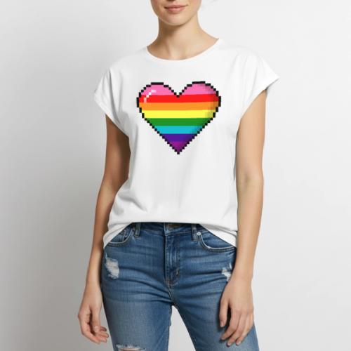 Gilbert Baker Original LGBTQ Gay Rainbow Pride 8- - Women's Premium Roll Up Sleeve T-Shirt