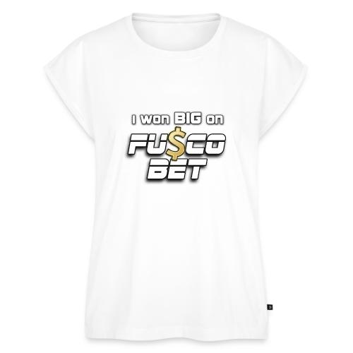 I WON BIG ON FUSCOBET - Women's Premium Roll Up Sleeve T-Shirt