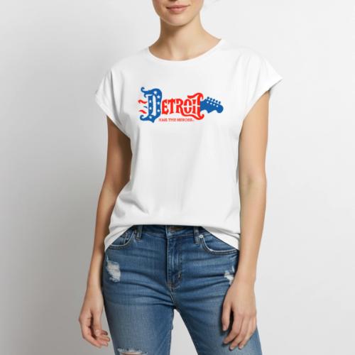 DETROIT GUITAR HTH RWB - Women's Premium Roll Up Sleeve T-Shirt
