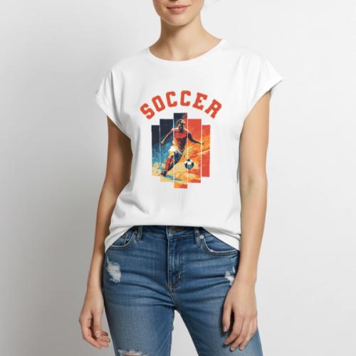 Soccer Spirit - Women's Premium Roll Up Sleeve T-Shirt