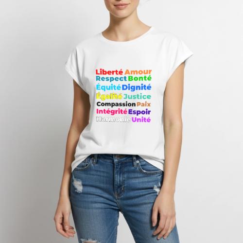 Words of Light - Women's Premium Roll Up Sleeve T-Shirt