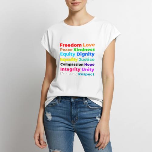 Words of Light - Women's Premium Roll Up Sleeve T-Shirt