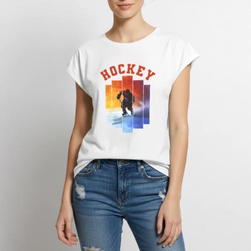 Hockey Rush - Women's Premium Roll Up Sleeve T-Shirt