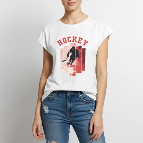 Hockey Spirit - Women's Premium Roll Up Sleeve T-Shirt
