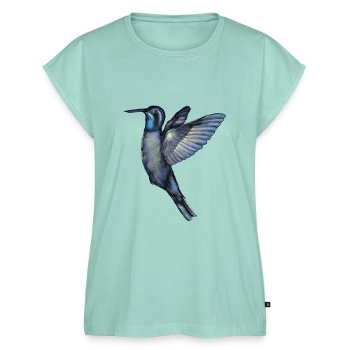 Hummingbird in flight - Women's Premium Roll Up Sleeve T-Shirt