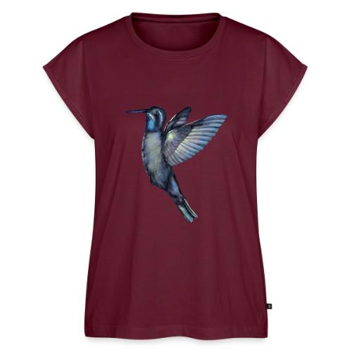 Hummingbird in flight - Women's Premium Roll Up Sleeve T-Shirt