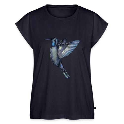 Hummingbird in flight - Women's Premium Roll Up Sleeve T-Shirt