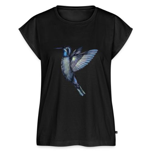 Hummingbird in flight - Women's Premium Roll Up Sleeve T-Shirt
