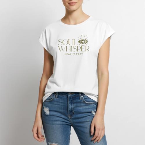 Soul Whisper - Metallic Design - Women's Premium Roll Up Sleeve T-Shirt