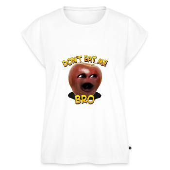 Annoying Orange Don'T Eat Me Bro Long-Sleeve T-Shi - Women's Premium Roll Up Sleeve T-Shirt - white - Front - AI Model Female 180 light (180cm)