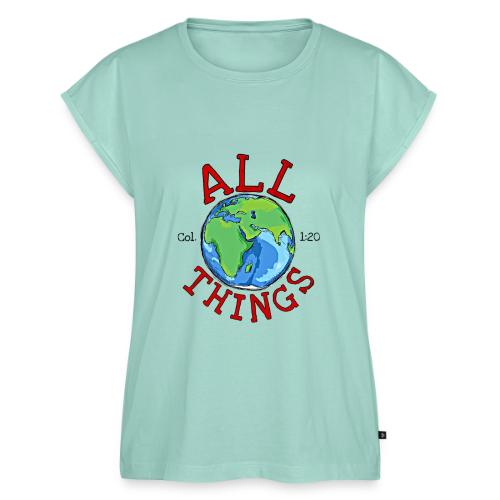 All Things Globe - Women's Premium Roll Up Sleeve T-Shirt