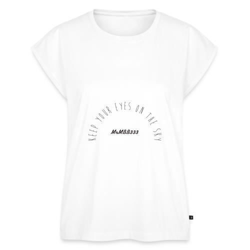 Keep your eyes to the sky-Front side design - Women's Premium Roll Up Sleeve T-Shirt