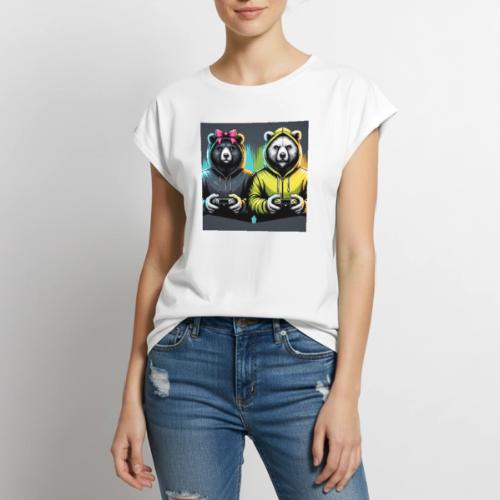 Gamer Bears - Women's Premium Roll Up Sleeve T-Shirt