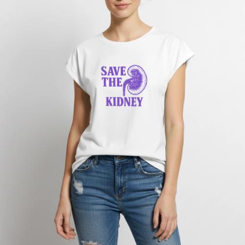 Save the kidney - Women's Premium Roll Up Sleeve T-Shirt