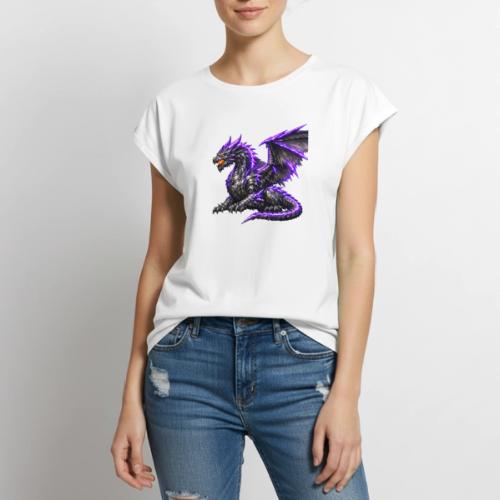 Neon Dragon at Rest - Women's Premium Roll Up Sleeve T-Shirt