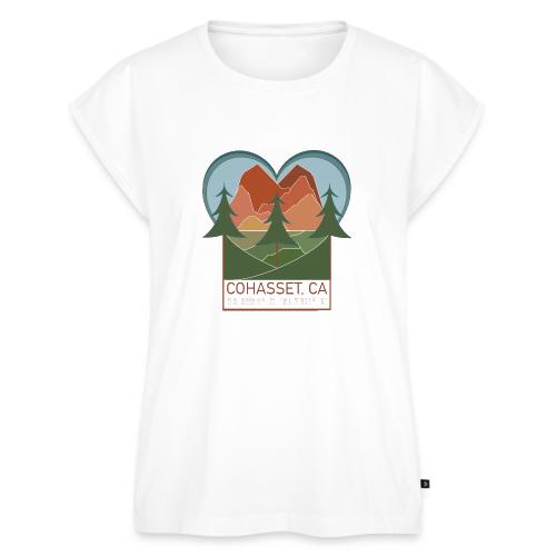 Cohasset Ca Lat/Long - Full Color w/white numbers - Women's Premium Roll Up Sleeve T-Shirt