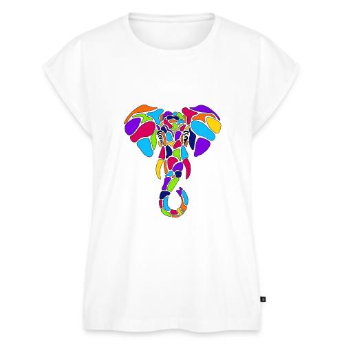 Art Deco elephant - Women's Premium Roll Up Sleeve T-Shirt