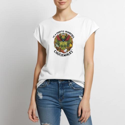 I'm A Mindful Wanderer -black text for light items - Women's Premium Roll Up Sleeve T-Shirt