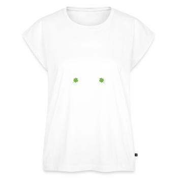 How To Speak Irish Funny Tshirt - Women's Premium Roll Up Sleeve T-Shirt - white - Front - AI Model Female 180 light (180cm)