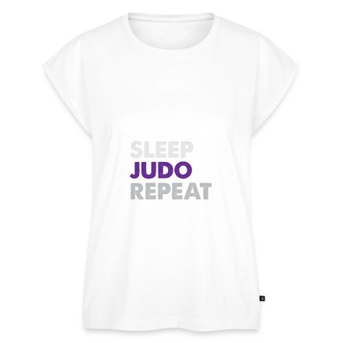 Eat Sleep Judo Repeat - Women's Premium Roll Up Sleeve T-Shirt