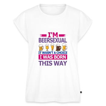 I'm Beersexual It Wasn't A Choice I Was Born This - Women's Premium Roll Up Sleeve T-Shirt - white - Front - AI Model Female 180 light (180cm)