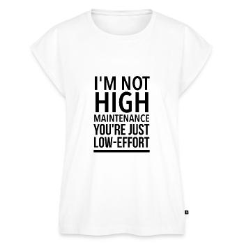 High maintenance - Women's Premium Roll Up Sleeve T-Shirt - white - Front - AI Model Female 180 light (180cm)