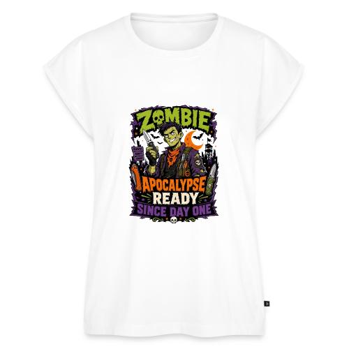 Zombie Apocalypse Ready Since Day One - Knife EDC - Women's Premium Roll Up Sleeve T-Shirt