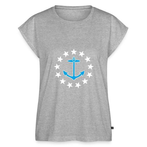 Mary& Blake Logo (Teal and White) - Women's Premium Roll Up Sleeve T-Shirt
