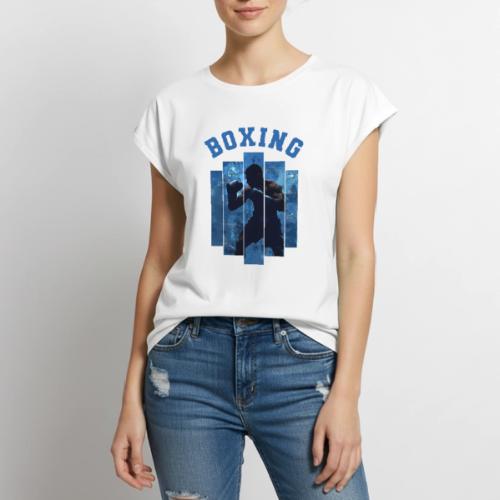 Boxing Never Stops - Women's Premium Roll Up Sleeve T-Shirt