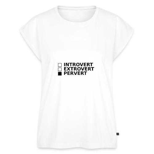 □ Introvert □ Extrovert ■ Pervert - Women's Premium Roll Up Sleeve T-Shirt