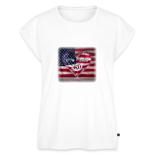 1776-2026 | 250 Years USA - Women's Premium Roll Up Sleeve T-Shirt