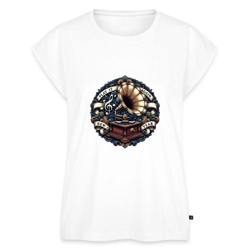 Ornate Phonograph T-Shirt - Women's Premium Roll Up Sleeve T-Shirt