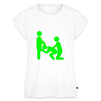Sex - Threesome - Women's Premium Roll Up Sleeve T-Shirt - white - Front - AI Model Female 180 light (180cm)