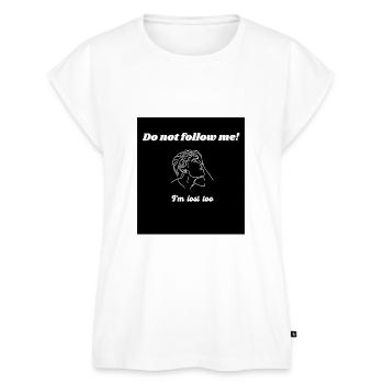 Witty phrase - Women's Premium Roll Up Sleeve T-Shirt - white - Front - AI Model Female 180 light (180cm)