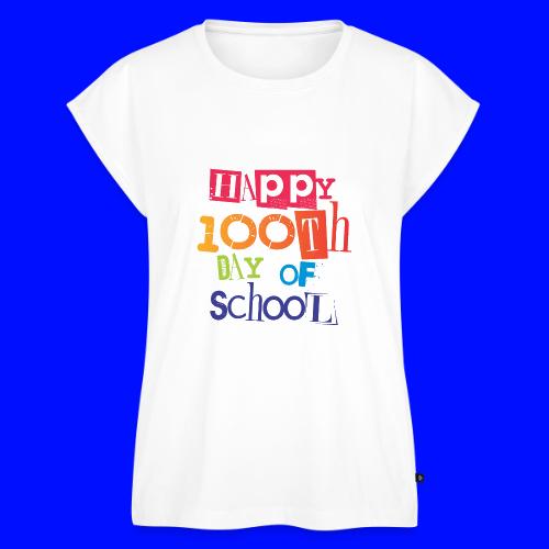 Happy 100th Day of School - Women's Premium Roll Up Sleeve T-Shirt