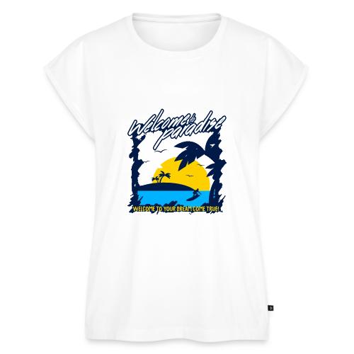 Welcome to Paradise - Women's Premium Roll Up Sleeve T-Shirt
