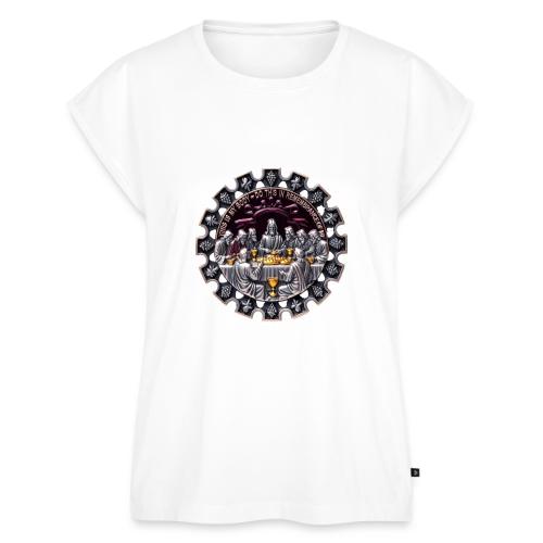 Last Supper Communion T Shirt, Faith Gift - Women's Premium Roll Up Sleeve T-Shirt