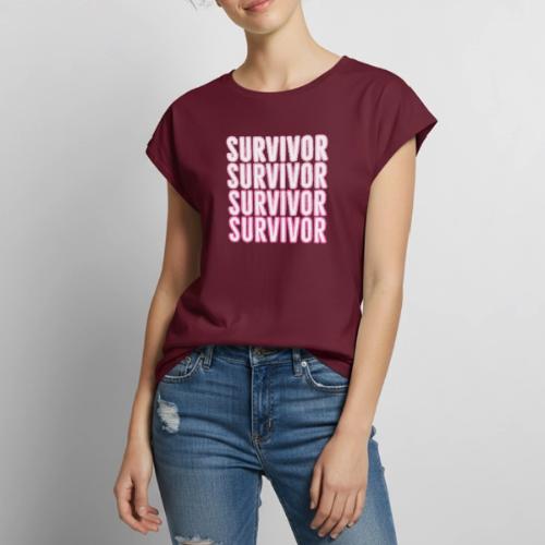 Breast Cancer Survivor - Women's Premium Roll Up Sleeve T-Shirt